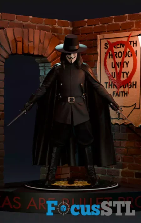 V for Vendetta Diorama STL 3D Print Files