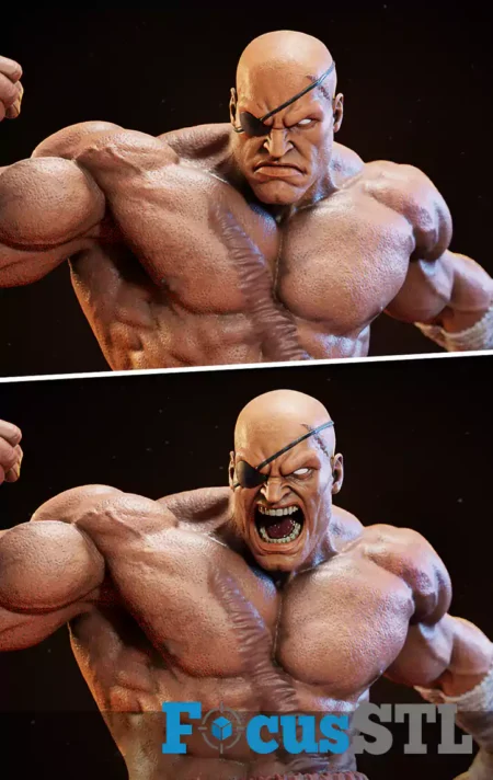 Sagat Street Fighter STL 3D Model