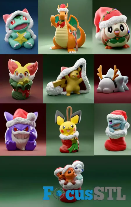 Pokémon Christmas Pack STL Files