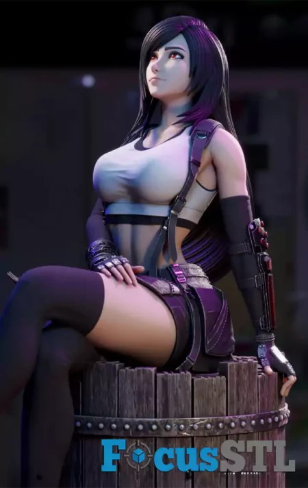 Tifa on Wooden Barrel STL Files