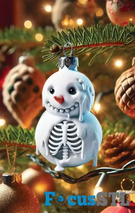 Frosty Bones Christmas Tree Ornament STL Files