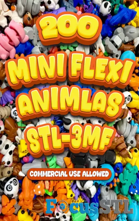Mini Flexi Animals 200 STL & 3MF Files
