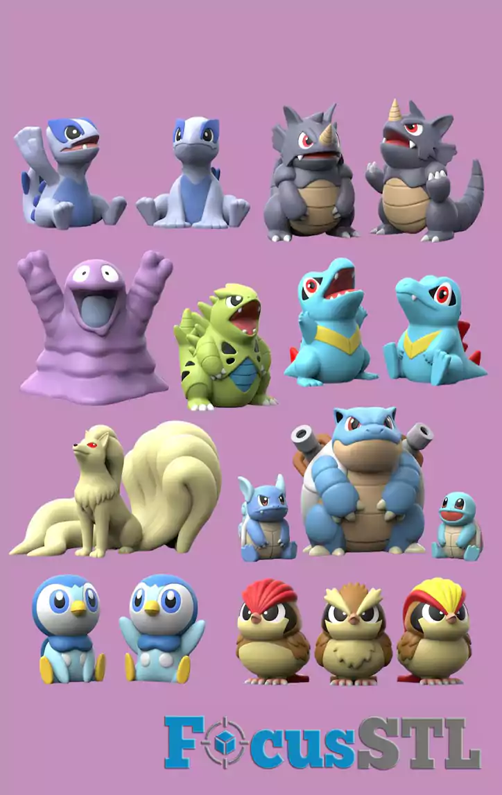 Pokémon Over 400 STL & 3MF Files