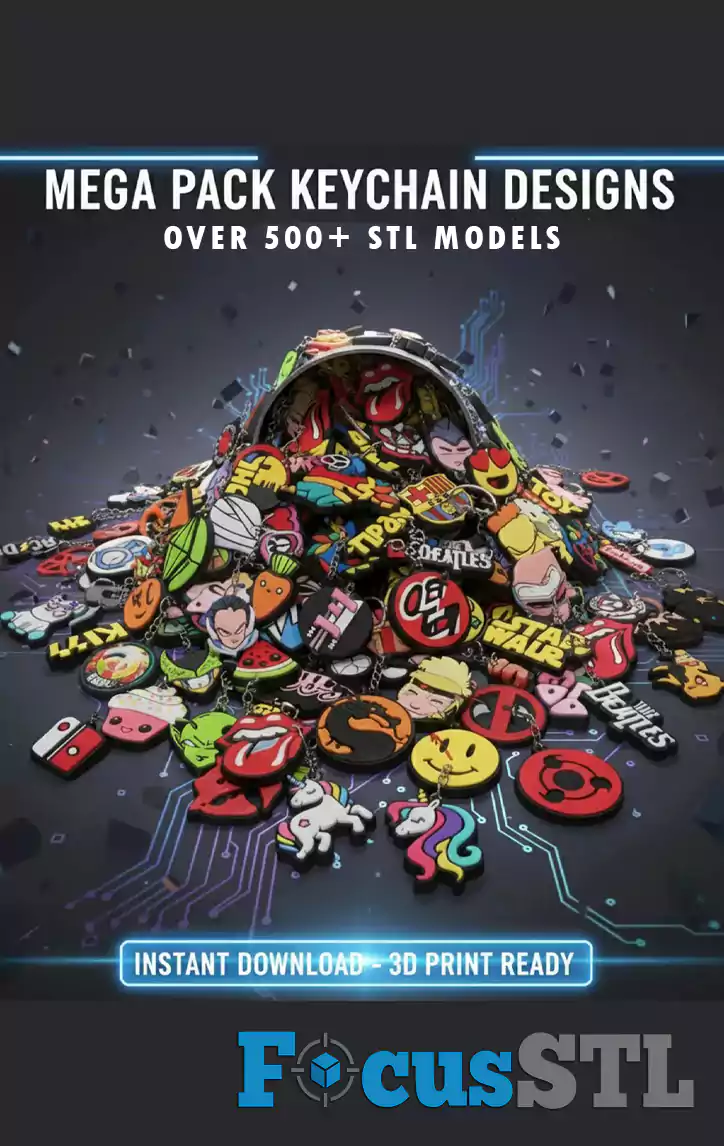 Mega Pack of 500+ Keychain STL Files