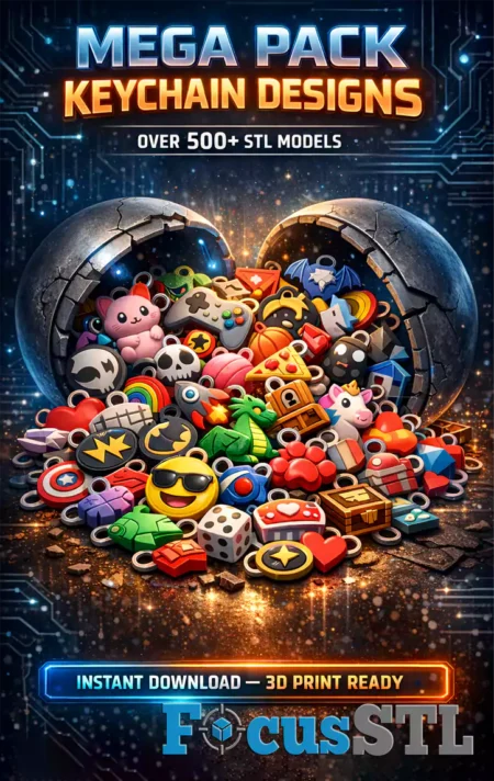 Mega Pack of 500+ Keychain STL Files