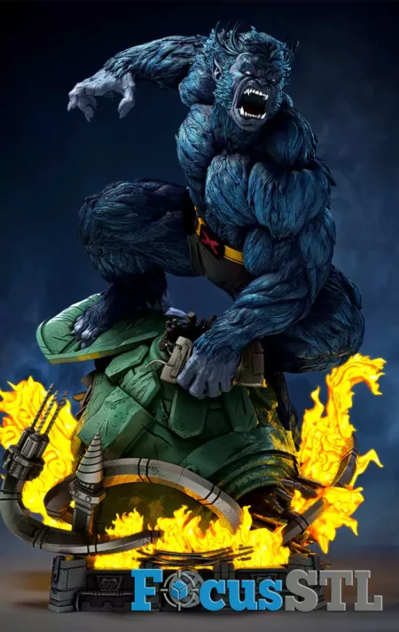 Beast X-Men action pose STL Files