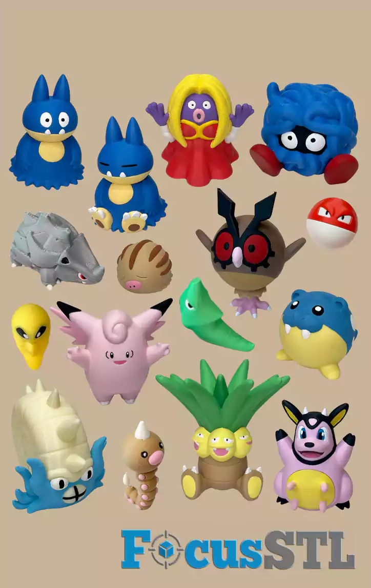 Pokémon Over 400 STL & 3MF Files