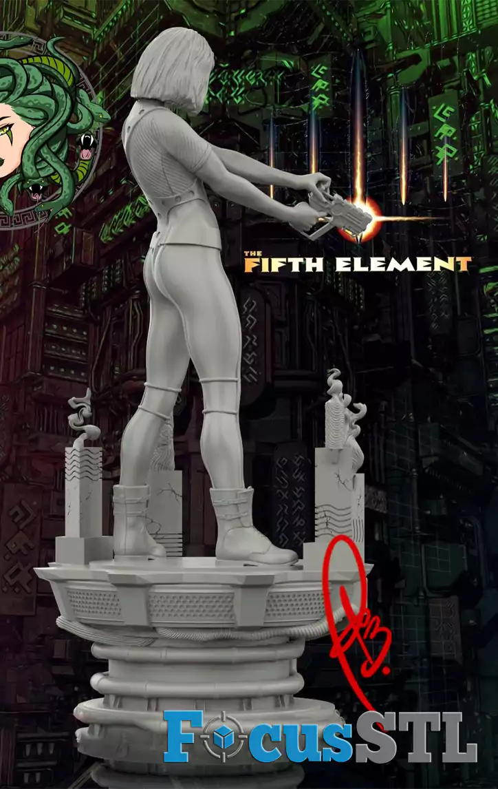 Leeloo with Gun STL 3D Print Files