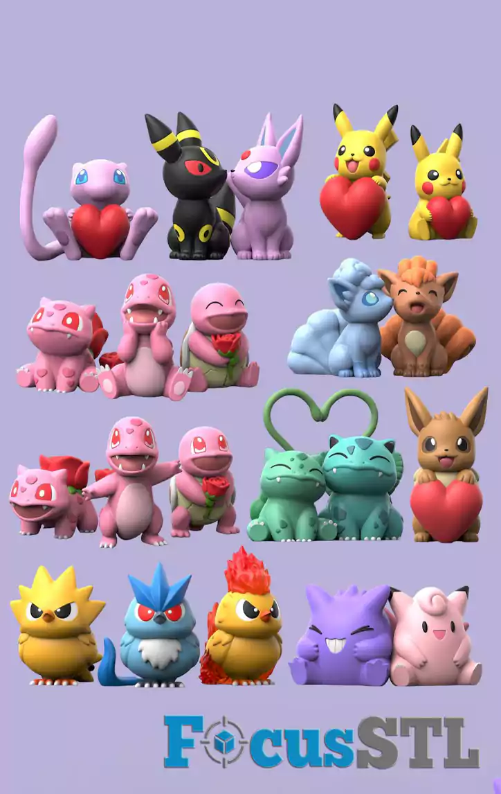 Pokémon Over 400 STL & 3MF Files
