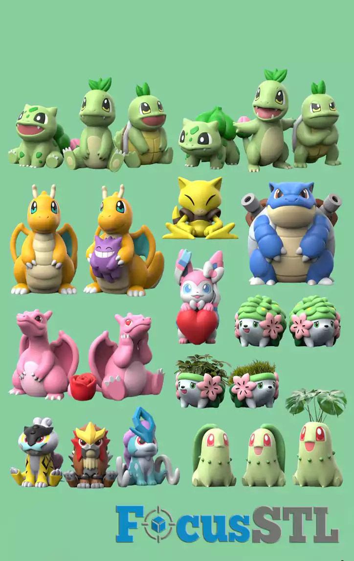 Pokémon Over 400 STL & 3MF Files
