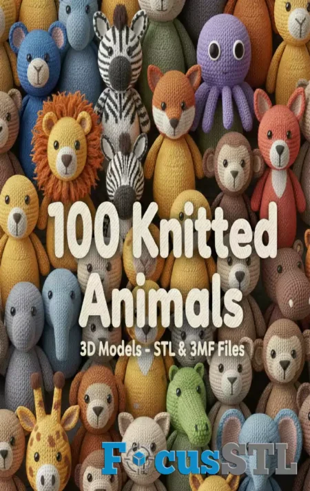 100 Knitted Animals STL & 3MF Files