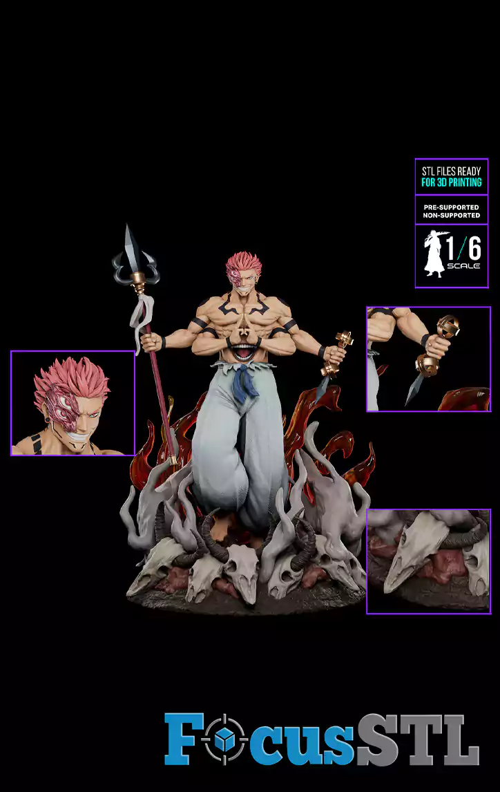 Ryomen Sukuna with Smile Face STL Files