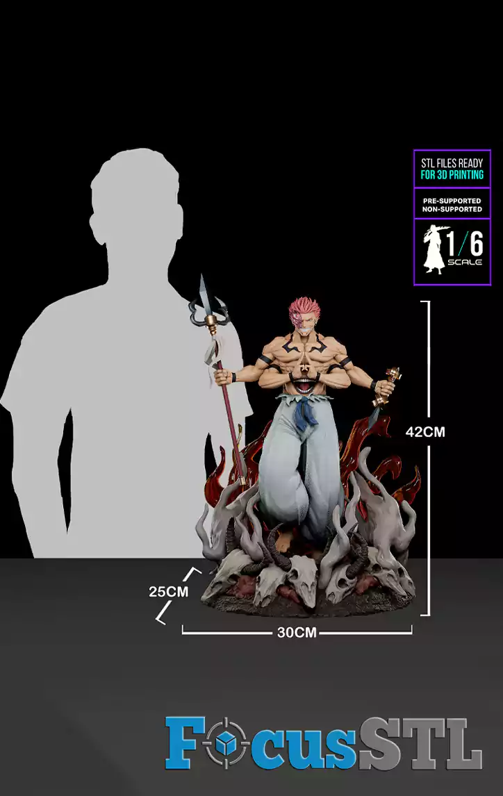 Ryomen Sukuna with Smile Face STL Files