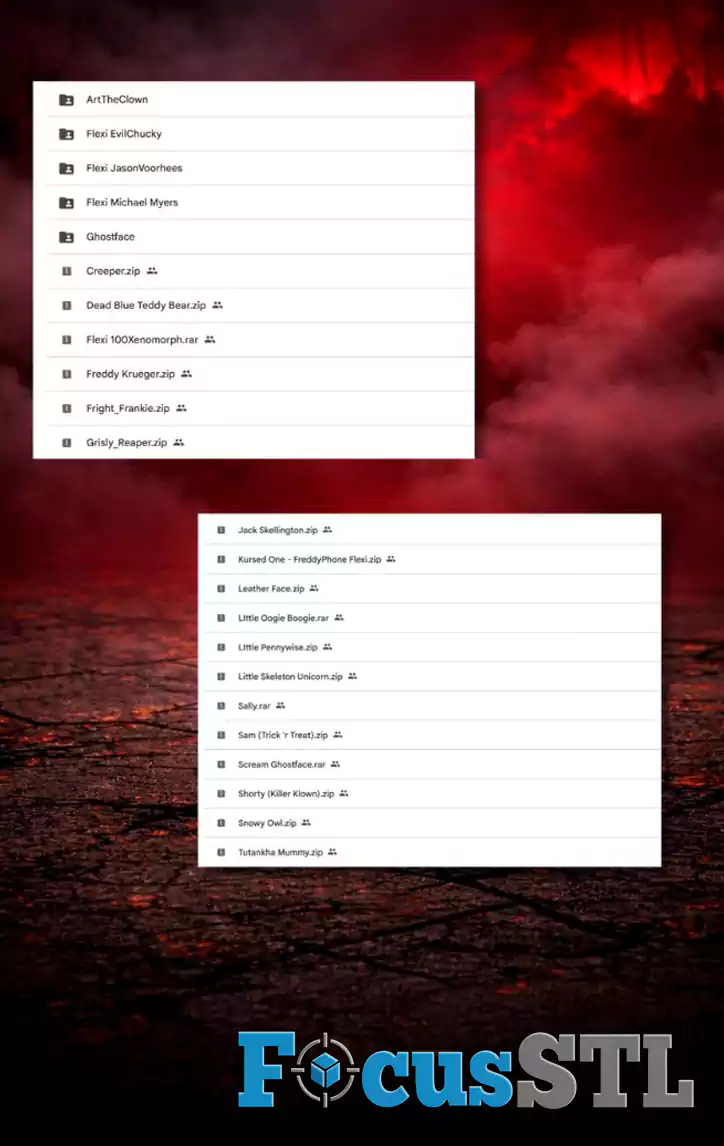 22 Flexi Horror Mini Figures | Articulated STL & 3MF Files