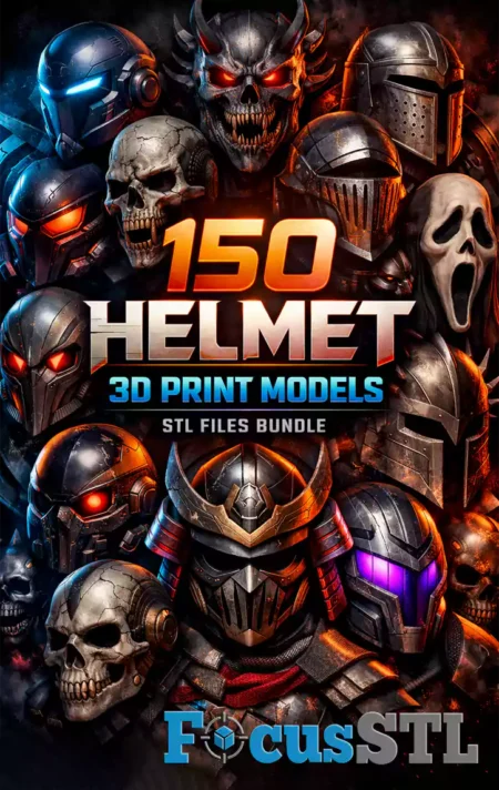 150 Helmet STL Files Bundle – Superhero, Sci-Fi, Horror & Cosplay 3D Printing Models