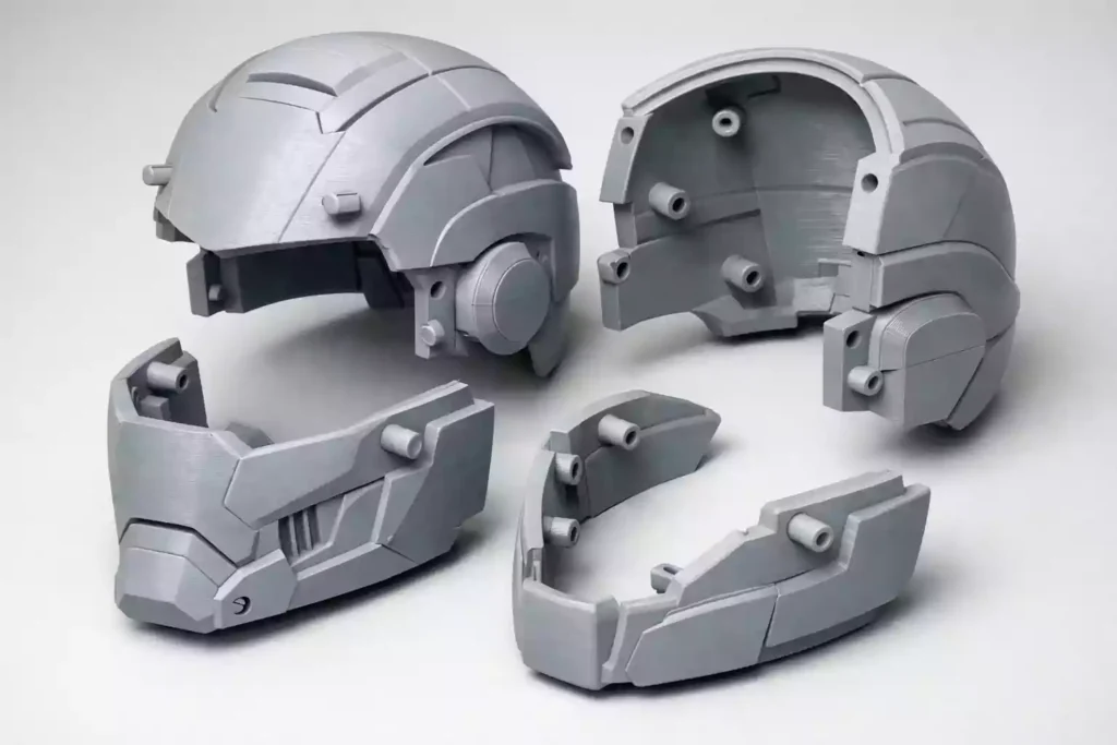 splitting large STL model into parts for 3D printing helmet