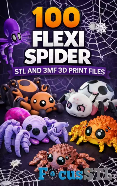 100 Flexi Spider STL and 3MF 3D Print Files