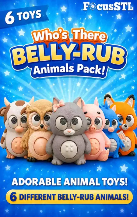 Who’s There Belly-Rub Animals STL & 3MF Files