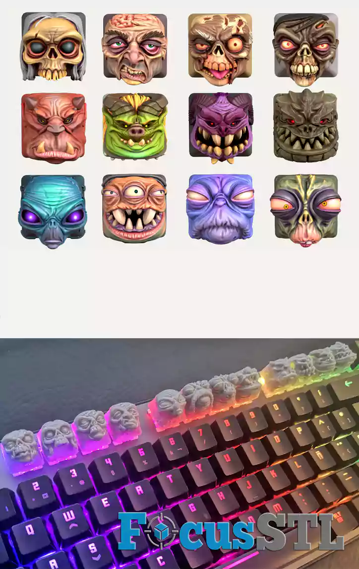 115 Keycap STL Files for 3D Printing